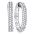 10K White Gold Round Pave-set Diamond Triple Row Hoop Earrings 3-1/2 Cttw - Gold Americas