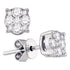 18K White Gold Round Diamond Cluster Stud Earrings 1-3/8 Cttw - Gold Americas