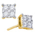 18K Yellow Gold Round Diamond Cluster Screwback Earrings 1/3 Cttw - Gold Americas