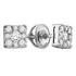10K White Gold Round Diamond Square Cluster Stud Earrings 1/2 Cttw - Gold Americas