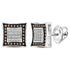 Sterling Silver Mens Round Brown Color Enhanced Diamond Square Stud Earrings 1/20 Cttw - Gold Americas