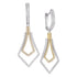14K Two-tone Gold Round Diamond Flared Dangle Earrings 3/4 Cttw - Gold Americas
