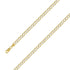 14k Yellow Gold Finish 7mm Silver Pave Cuban Chain Size- 7" - Gold Americas