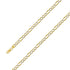 14k Yellow Gold Plated 7mm Silver Pave Figaro Chain Size- 7" - Gold Americas
