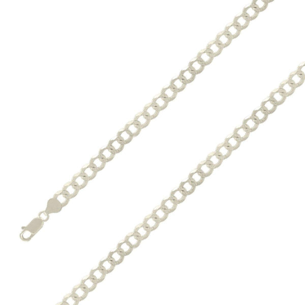 925 Sterling Silver 7mm E-Coated Diamond Cut Cuban Chain Size- 9" - Gold Americas
