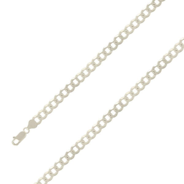 925 Sterling Silver 7mm E-Coated Diamond Cut Cuban Chain Size- 8" - Gold Americas