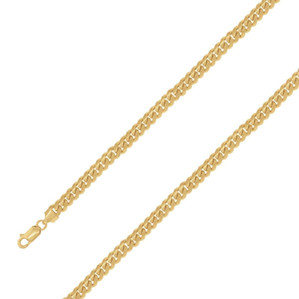 925 Sterling Silver 7mm Gold Plated Miami Cuban Chain Size- 9" - Gold Americas