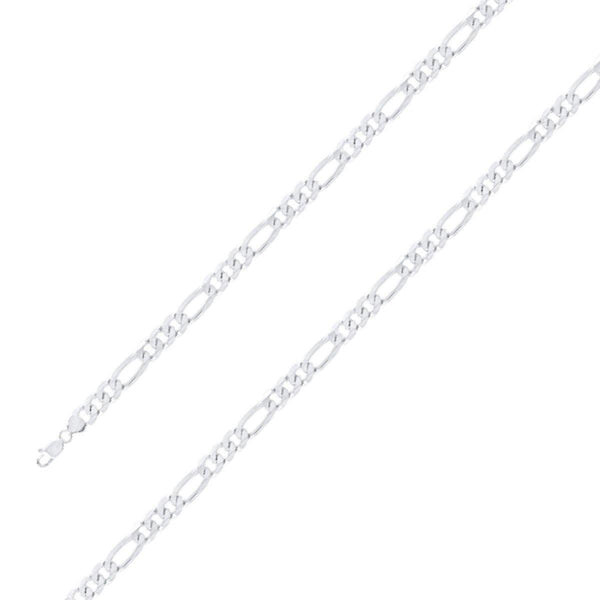 925 Sterling 7mm Silver Classic Figaro Chain Size- 7" - Gold Americas