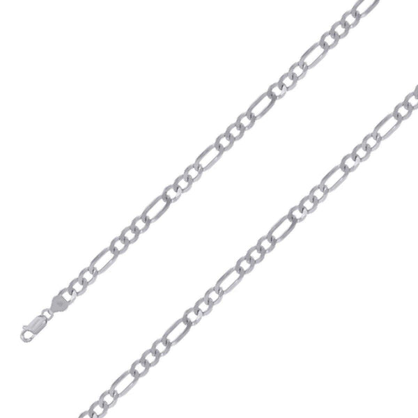 926 Sterling 7mm Silver Rhodium Plated Figaro Chain Size- 8" - Gold Americas