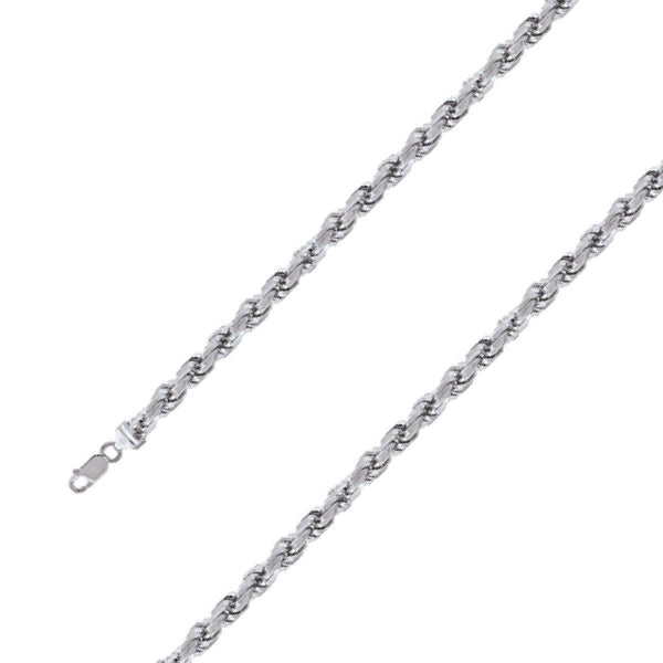 925 Sterling 7mm Silver Rhodium Plated Rope Chain Size- 9" - Gold Americas