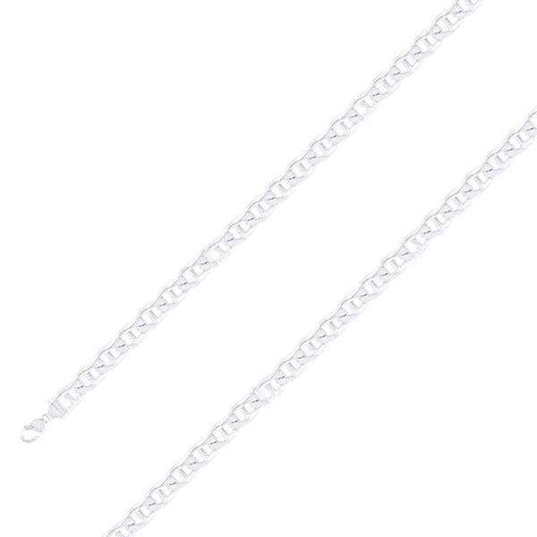925 Sterling 7mm Silver Classic Mariner Chain Size- 9" - Gold Americas