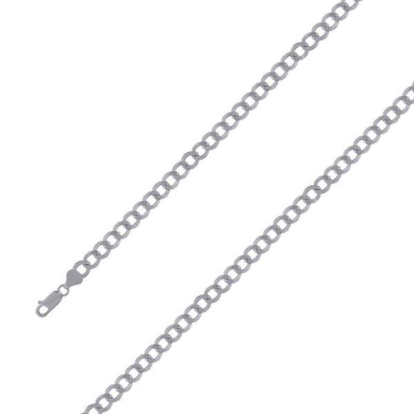 925 Sterling 7mm Silver Rhodium Plated Cuban Chain Size- 7" - Gold Americas