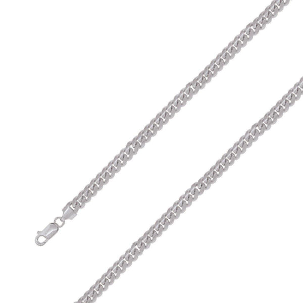925 Sterling Silver 7mm Rhodium Plated Miami Cuban Chain Size- 8" - Gold Americas