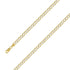 14k Yellow Gold Finish 7mm Silver Pave Cuban Chain Size- 8" - Gold Americas