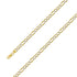 14k Yellow Gold Plated 7mm Silver Pave Figaro Chain Size- 9" - Gold Americas