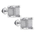 Sterling Silver Mens Round Diamond 3D Square Cluster Stud Earrings 1/5 Cttw - Gold Americas