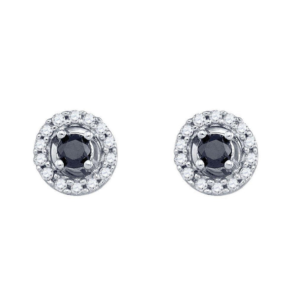 10K White Gold Color Enhanced Black Diamond Stud Earrings 1/2 Cttw - Gold Americas