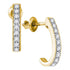 10K Yellow Gold Round Diamond Half J Hoop Earrings 1/5 Cttw - Gold Americas