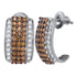 10K White Gold Round Cognac-brown Color Enhanced Diamond Stud Earrings 1-7/8 Cttw - Gold Americas