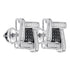 Sterling Silver Mens Round Black Color Enhanced Diamond Square Cluster Stud Earrings .03 Cttw - Gold Americas