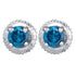 10K White Gold Round Blue Color Enhanced Diamond Solitaire Stud Earrings 1/4 Cttw - Gold Americas