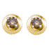 10K Yellow Gold Round Brown Color Enhanced Diamond Solitaire Stud Earrings 1/4 Cttw