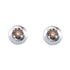 10K White Gold Round Brown Color Enhanced Diamond Solitaire Stud Earrings 1/4 Cttw