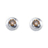 10K White Gold Round Brown Color Enhanced Diamond Solitaire Stud Earrings 1/4 Cttw