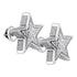 Sterling Silver Mens Round Diamond 3D Star Stud Earrings 1/8 Cttw - Gold Americas