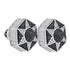 Sterling Silver Round Black Color Enhanced Diamond Hexagon Star Cluster Earrings 1/5 Cttw - Gold Americas