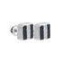 Sterling Silver Black Color Enhanced Round Pave-set Diamond Mens Square Screwback Stud Earrings - Gold Americas
