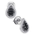 10K White Gold Round Black Color Enhanced Diamond Teardrop Cluster Stud Earrings 1/2 Cttw - Gold Americas