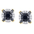 10K Yellow Gold Round Black Color Enhanced Diamond Stud Earrings 1.00 Cttw