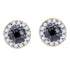 10K Yellow Gold Round Black Color Enhanced Diamond Stud Screwback Earrings 1/5 Cttw