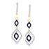 10K Yellow Gold Round Black Color Enhanced Diamond Oval Dangle Earrings 1/2 Cttw - Gold Americas