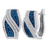 10K White Gold Round Blue Color Enhanced Diamond Bypass Hoop Earrings 1/2 Cttw - Gold Americas