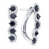 10K White Gold Round Black Color Enhanced Diamond Hoop Earrings 1.00 Cttw - Gold Americas