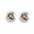 10K White Gold Round Brown Color Enhanced Diamond Solitaire Earrings 1.00 Cttw