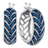 10K White Gold Round Blue Color Enhanced Diamond Milgrain Hoop Earrings 1/3 Cttw - Gold Americas