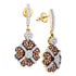 10K Yellow Gold Round Cognac-brown Color Enhanced Diamond Cluster Dangle Screwback Earrings 1.00 Cttw - Gold Americas