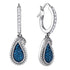 10K White Gold Round Blue Color Enhanced Diamond Teardrop Cluster Dangle Earrings 1/2 Cttw - Gold Americas