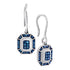 10K White Gold Round Blue Color Enhanced Diamond Square Dangle Wire Earrings 1/5 Cttw - Gold Americas