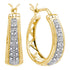 Yellow-tone Sterling Silver Round Diamond Hoop Earrings 1/10 Cttw - Gold Americas