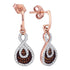 10K Rose Gold Round Red Color Enhanced Diamond Teardrop Dangle Earrings 3/8 Cttw - Gold Americas