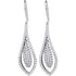 14K White Gold Round Diamond Oblong Oval Dangle Earrings 1-1/3 Cttw - Gold Americas