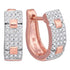 10K Rose Gold Round Diamond Huggie Hoop Earrings 1/4 Cttw - Gold Americas
