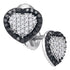 10K White Gold Round Black Color Enhanced Diamond Heart Frame Earrings 1/2 Cttw - Gold Americas
