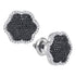 10K White Gold Round Black Color Enhanced Diamond Cluster Earrings 1/2 Cttw - Gold Americas