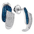 10K White Gold Round Blue Color Enhanced Diamond J Half Hoop Earrings 1/2 Cttw - Gold Americas