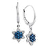 10K White Gold Round Blue Color Enhanced Diamond Star Cluster Dangle Earrings 1/4 Cttw - Gold Americas